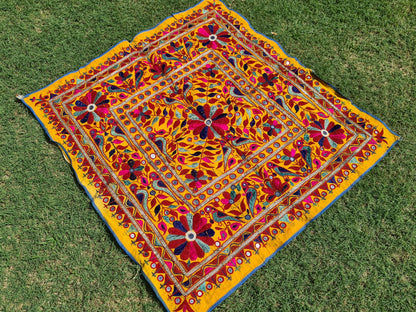 Boho wall hanging - Vintage tribal tapestry - Banjara embroidery | bohemian wall decor - ethnic wall art - hippie decor - Original textiles - The Shanti Home