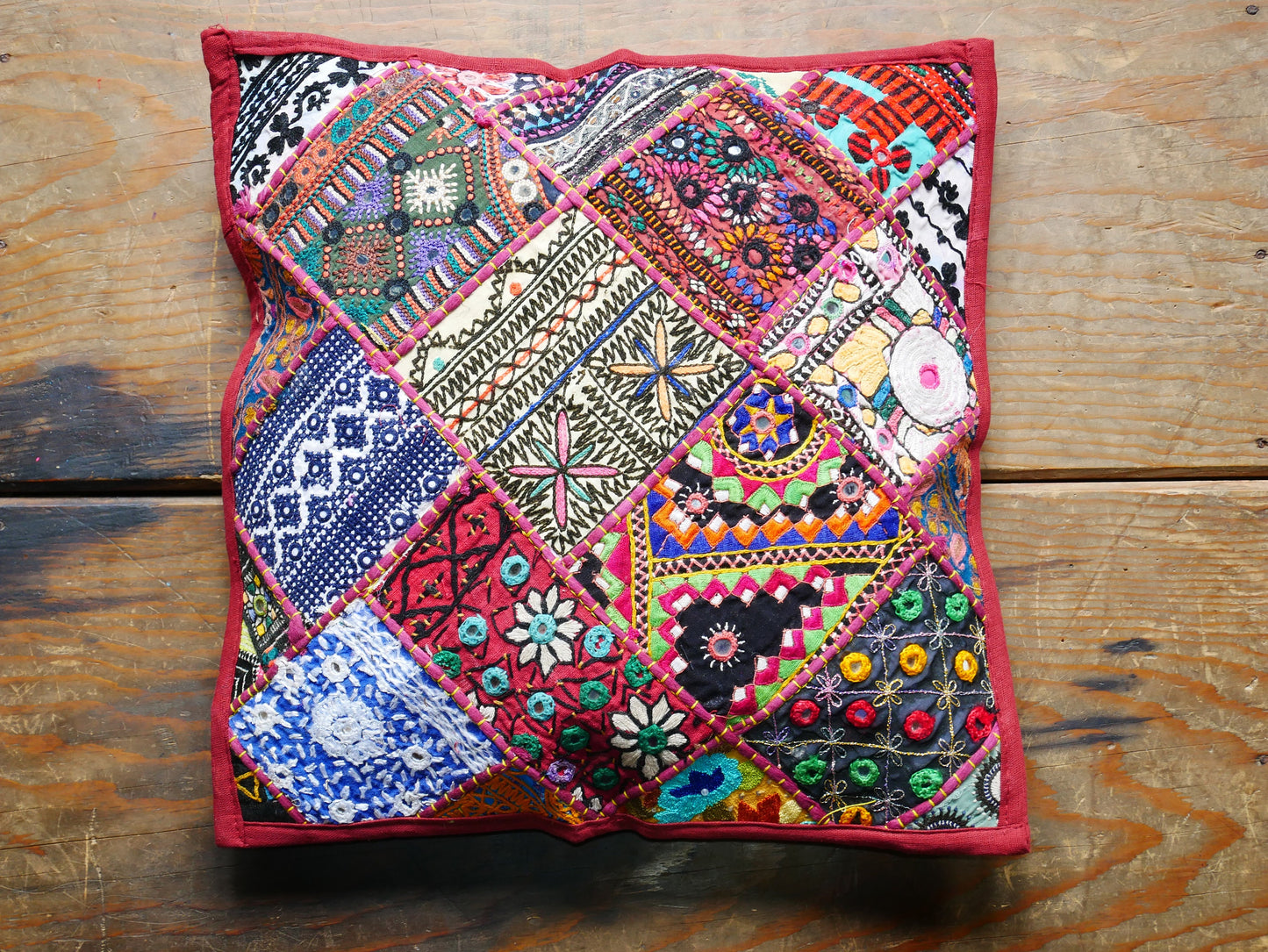 Set of 2 Boho pillow covers - Tribal patchwork throw pillow | colorful, decorative pillows | bohemian gypsy hippie decor. cushion COVER only - The Shanti Home