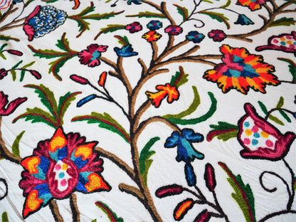 Bohemian bedding "Dream of Kashmir" hand embroidered bedspread double bed - The Shanti Home