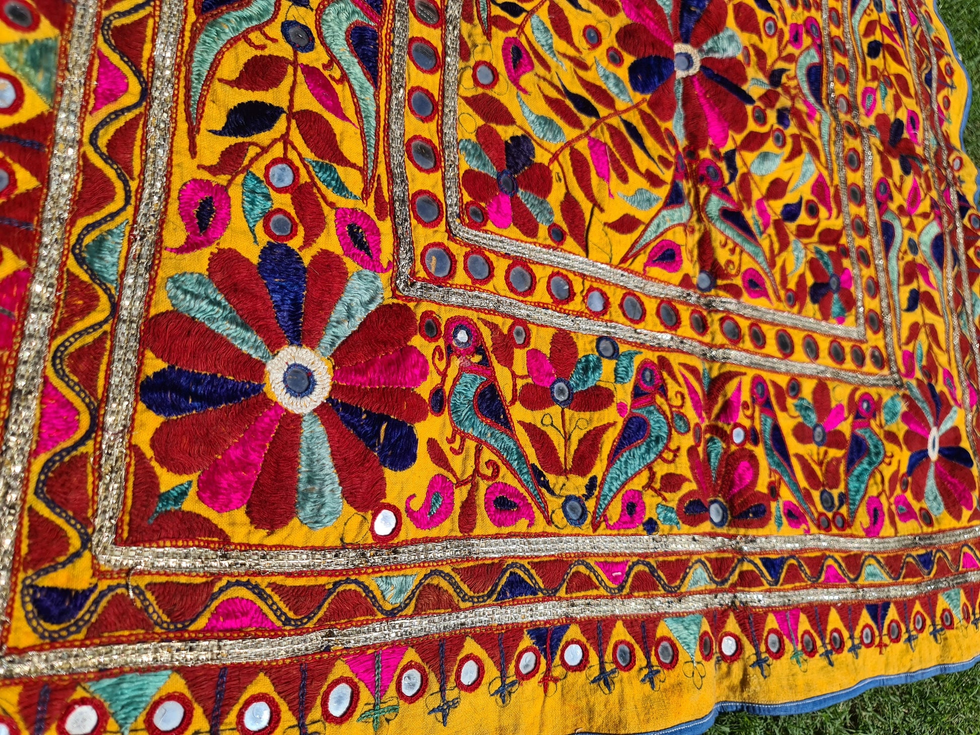 Boho wall hanging - Vintage tribal tapestry - Banjara embroidery | bohemian wall decor - ethnic wall art - hippie decor - Original textiles - The Shanti Home
