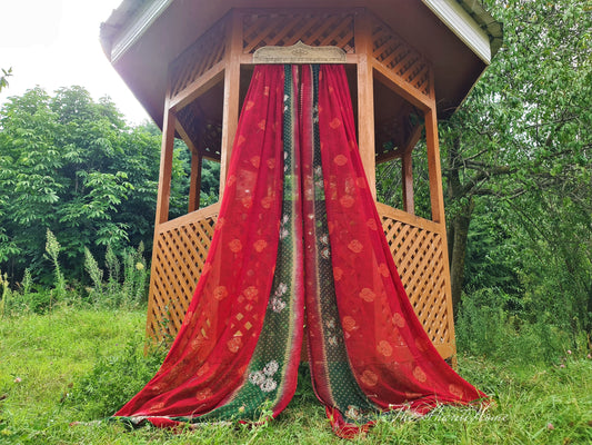 Boho Türvorhang Kashmiri handgeschnitzte Walnussholztür Türaufsatz indischer Saree | böhmisches Schlafzimmer über dem Bettdekor – Hippie-Hochzeitsdekor