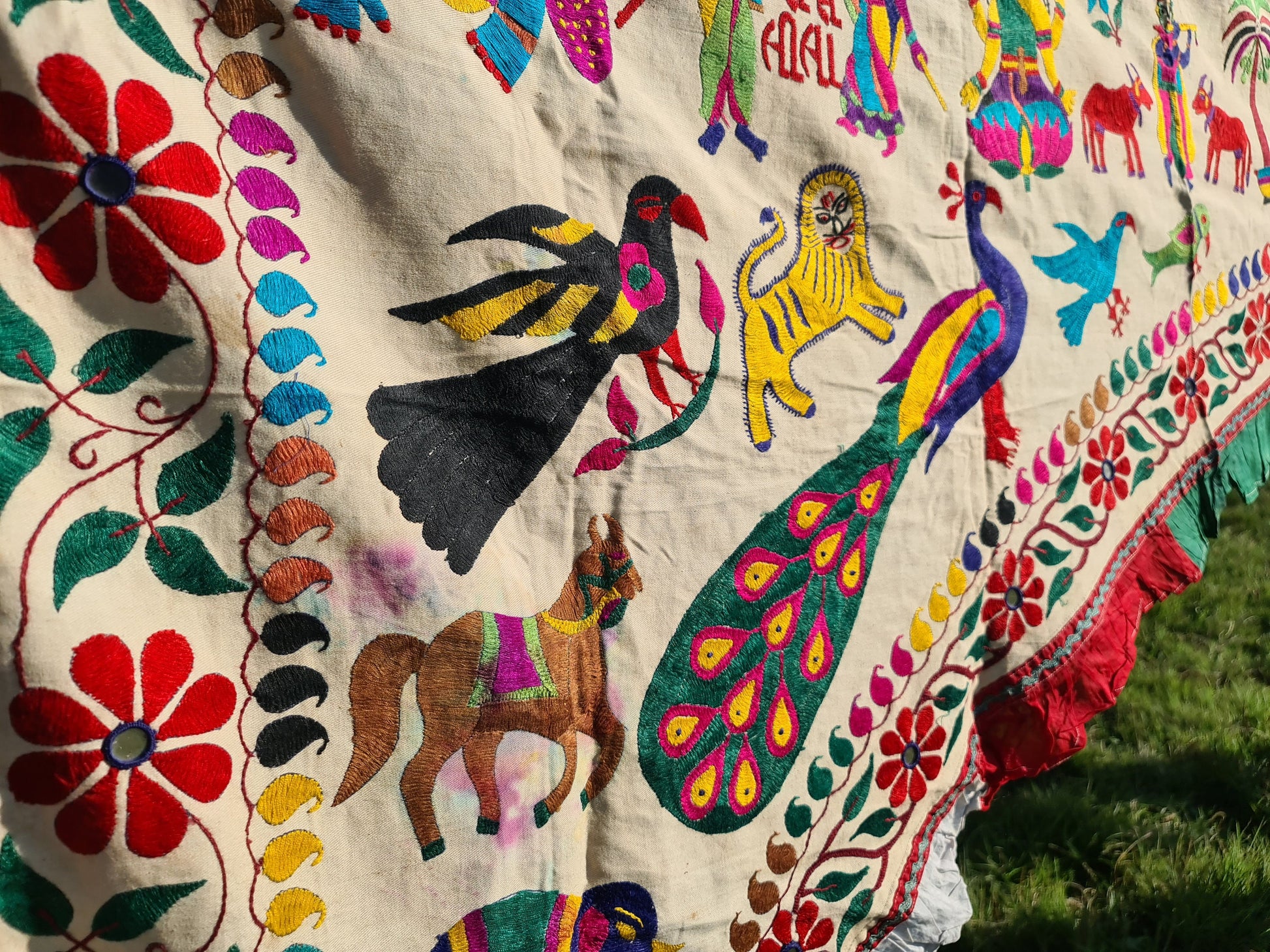 Vintage door valance - colorful Toran - Indian window topper | authentic tribal door decor | boho wall tapestry - bohemian curtain - The Shanti Home