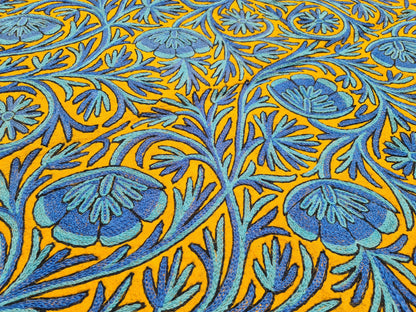Wool rug - boho area rug 6x4 | hand felted Kashmiri "Namda" Orange Flower - The Shanti Home